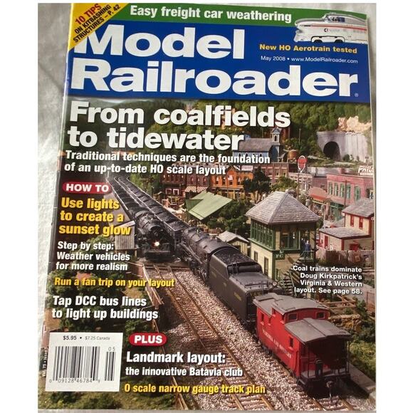 Lot 3 Model Railroader May June August 2008 Magazine Scenery Collect Layout - Picture 3 of 9